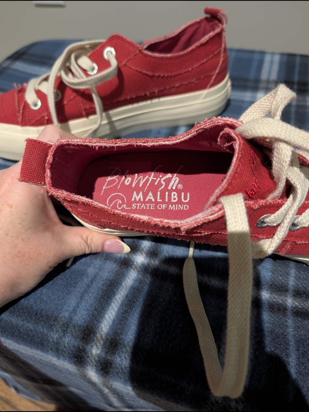 Blowfish Malibu Red Floral Embroidered Canvas Sneakers - Picture 3 of 6